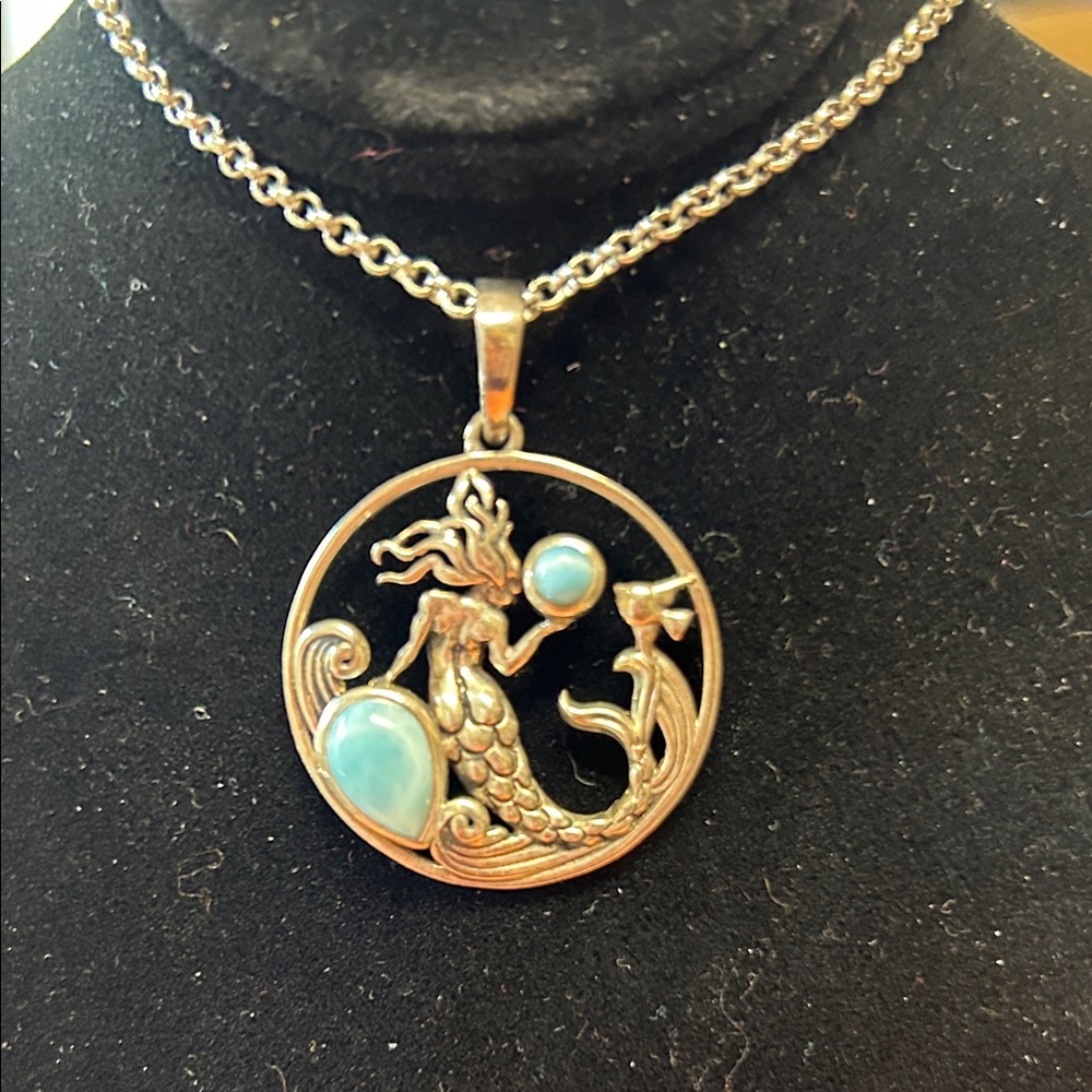 Silver Mermaid Pendant Necklace